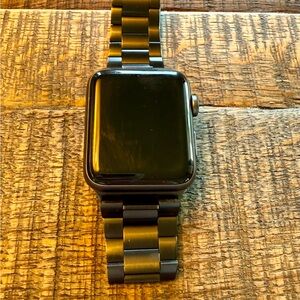 Series 3 Apple Watch ~ Black Stainless Steel Link Bracelet